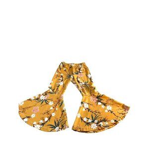 Marie Nicole Toddler Girls Bell Bottoms Gold Multicolored Floral Size 3